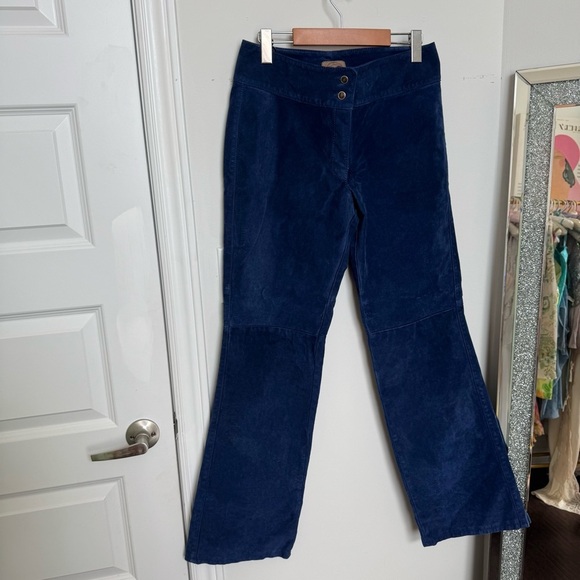 Vintages skotts suede real leather deep navy pants y2k rodeo western vibes 8 - Picture 7 of 10